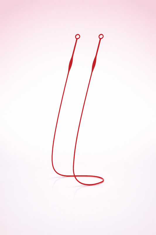 Magnetic earplug lanyard in Red keeps earplugs secure
